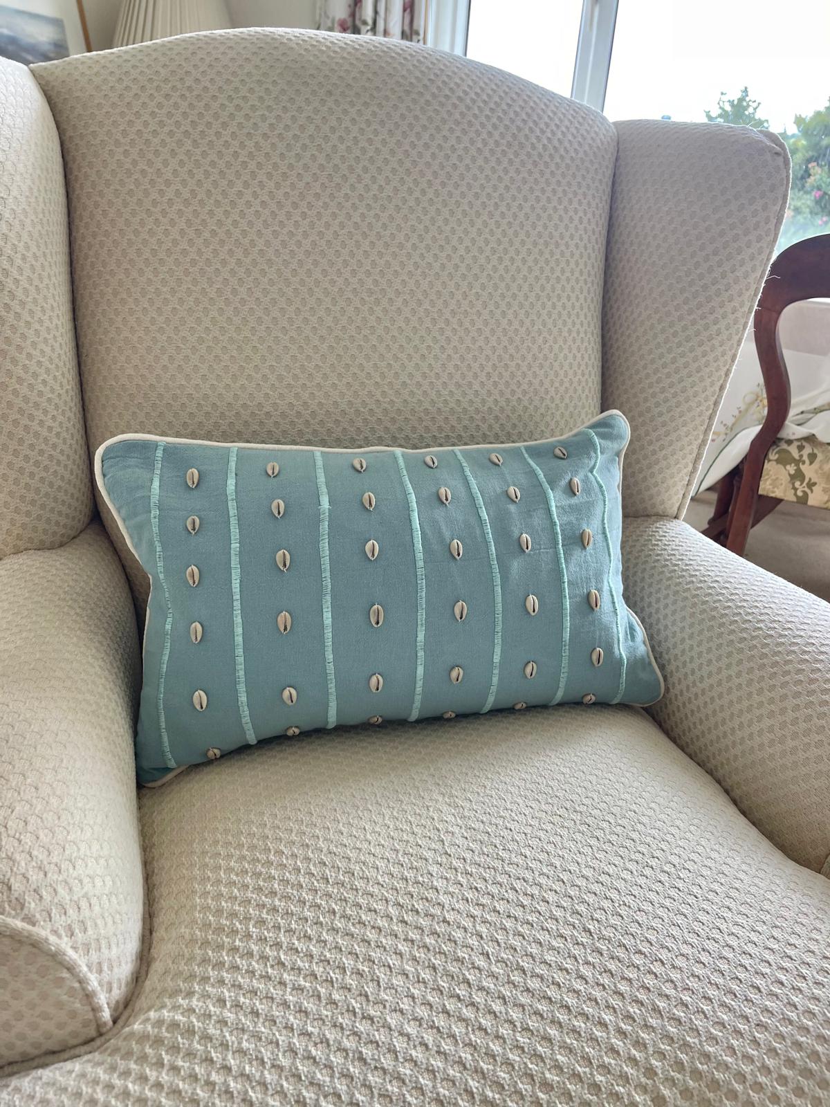 Shell Embroidery Cushion Cover