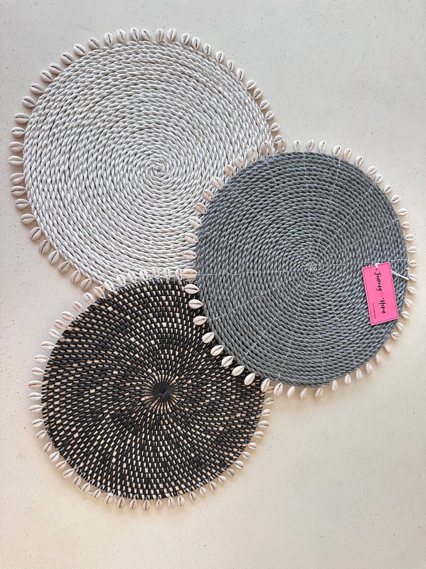 Rattan Place Mat with Shell Trimmings
