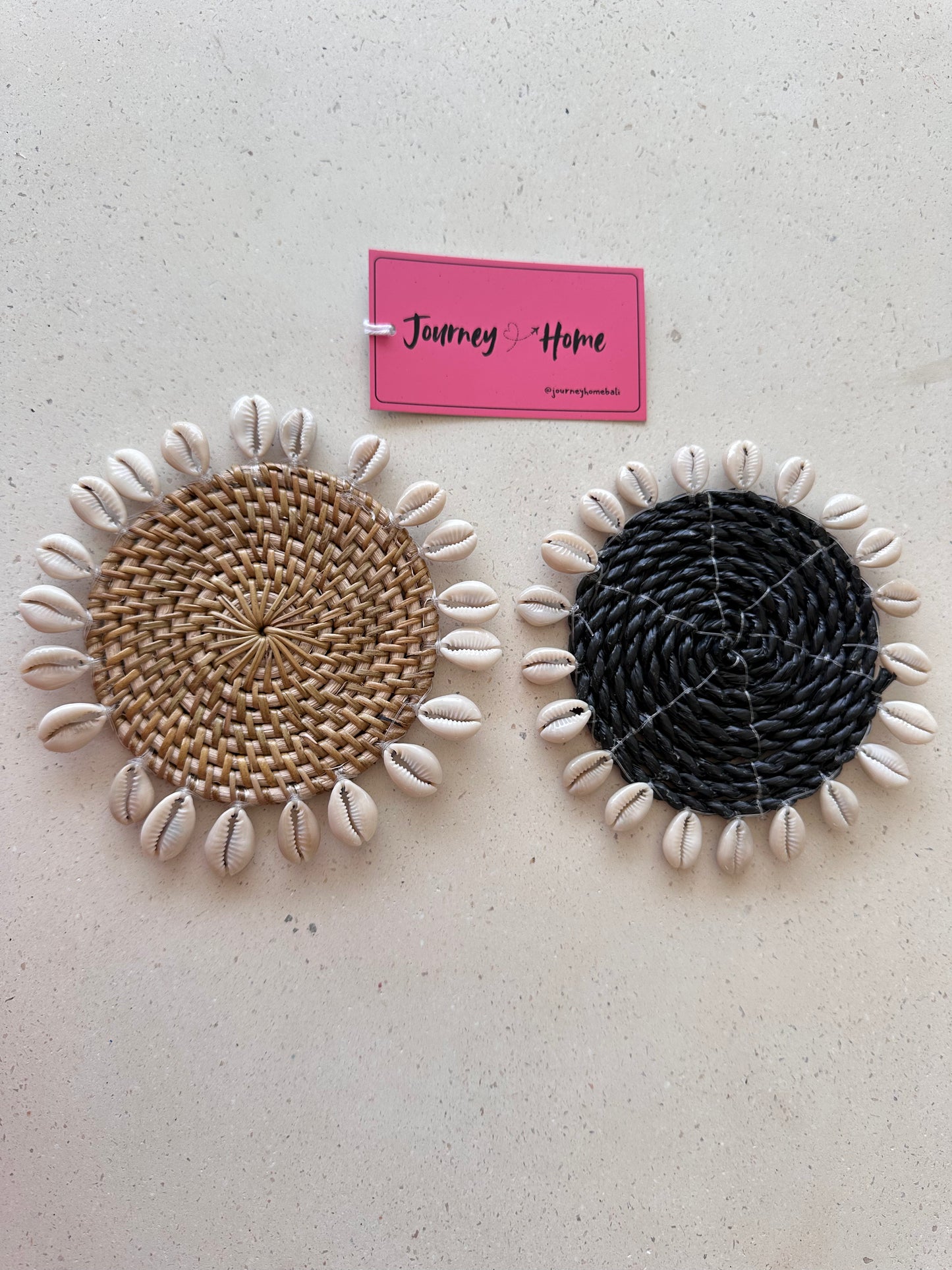Shell & Rattan Coffee Coaster