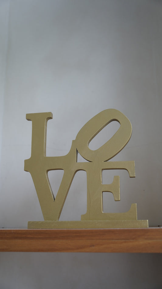 Gold Painted LOVE Sign