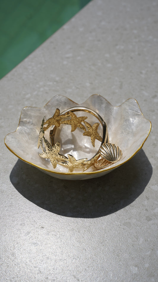 Clam-shaped shell tray